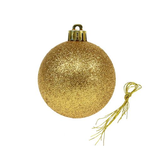 Floristik24 Sorte de boule en plastique doré. Ø5cm 9pcs