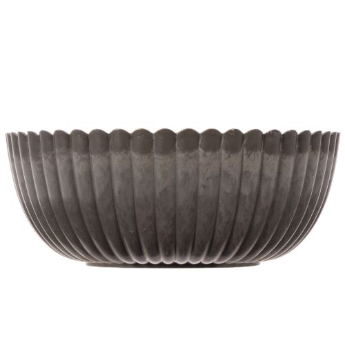 Set de 2 Coupes Décoratives Rondes en Plastique Anthracite 15 cm | Floristik24.fr