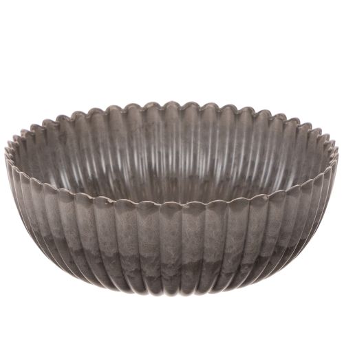 Coupe décorative ronde à rainures en plastique anthracite 20 cm - Lot de 2 acheter | Floristik24.fr