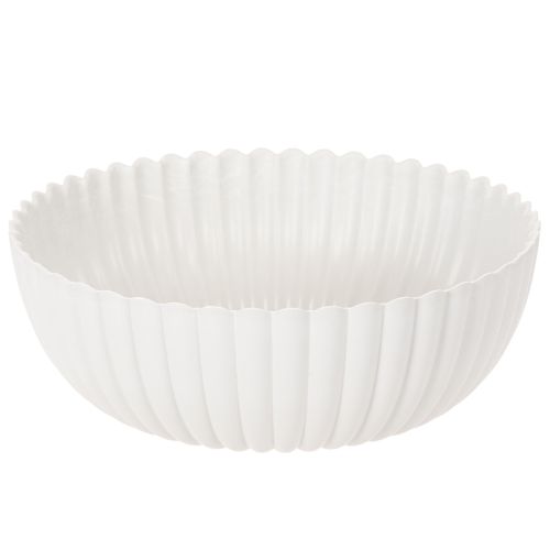 Coupe décorative en plastique gris clair à relief - 25 cm