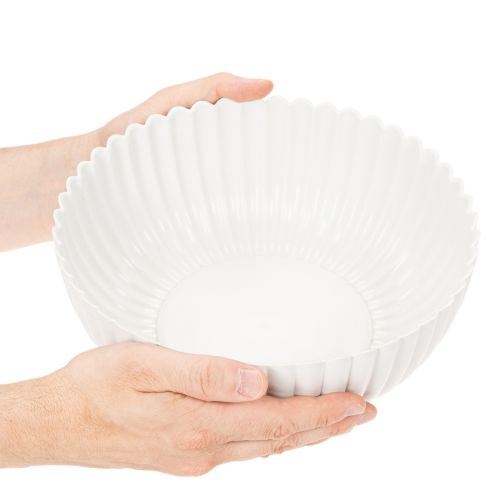 Coupe décorative en plastique gris clair à relief - 25 cm | Floristik24.fr