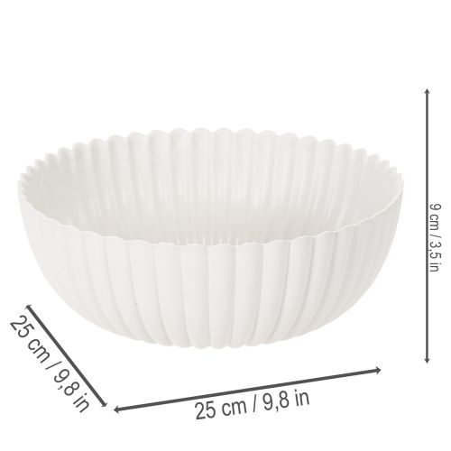 Coupe décorative en plastique gris clair à relief - 25 cm | Floristik24.fr