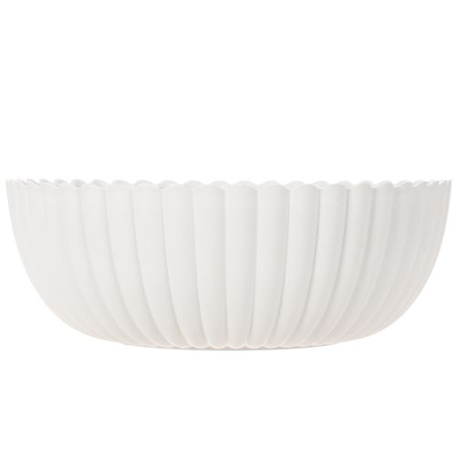 Coupe décorative en plastique gris clair à relief - 25 cm | Floristik24.fr