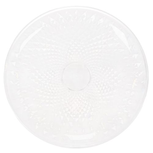 Plateau décoratif transparent rond avec pied 32 cm