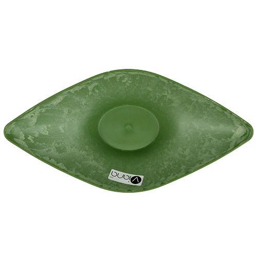 Article Bol déco ovale 34 cm x 17,5 cm H 10 cm Vert, 1pce