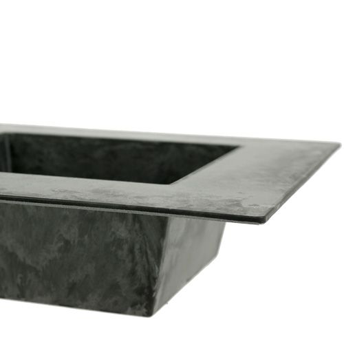 Floristik24 Bol en plastique 12x12x5cm carré anthracite, 1 pièce