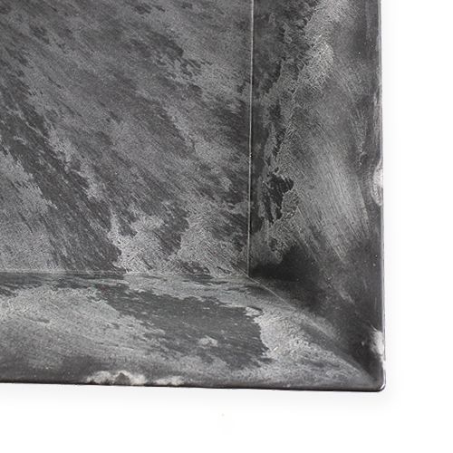 Floristik24 Assiette plastique carrée anthracite 31cm x 31cm