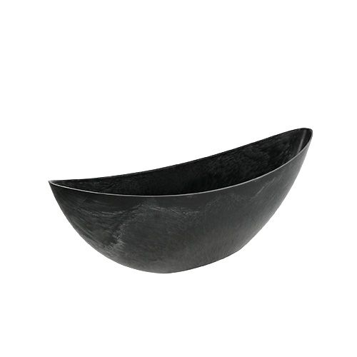 Floristik24 Bateau en plastique anthracite ovale 39cm x 12,5cm H13cm, 1pc