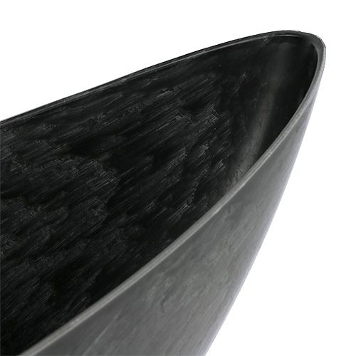 Article Bateau en plastique anthracite ovale 39cm x 12,5cm H13cm 1 pièce