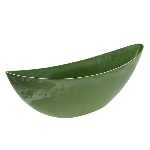 Floristik24 Bateau en plastique vert 55,5cm x 14,5cm H17,5cm, 1pc