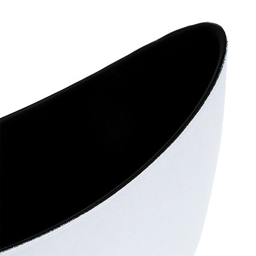 Floristik24 Bol décoratif en plastique blanc 20cm x 9cm H12cm