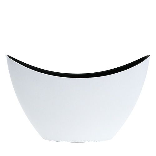 Floristik24 Bol décoratif en plastique blanc 20cm x 9cm H12cm