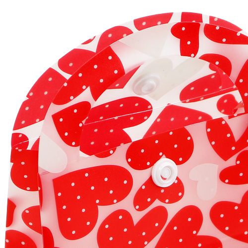 Floristik24 Sac en plastique motif coeur 9 x 9,5 x 3,5 cm 10 p.