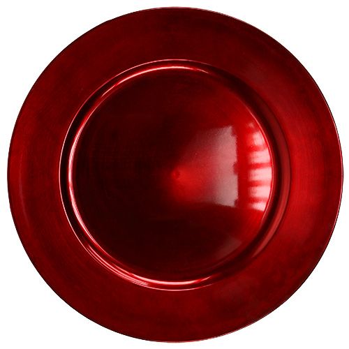 Assiette matière synthétique Ø 25 cm rouge avec effet verni