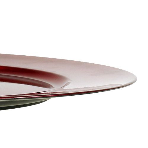 Floristik24 Assiette matière synthétique Ø 25 cm rouge avec effet verni