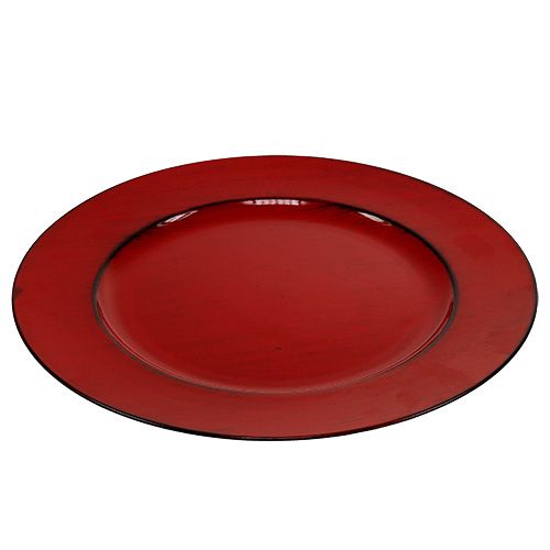 Assiette plastique Ø33cm rouge-noir