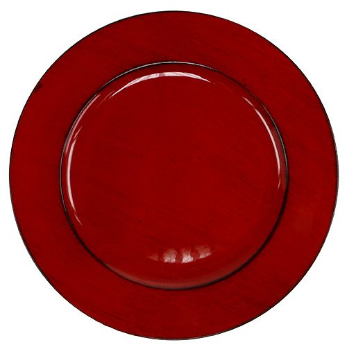 Assiette plastique Ø33cm rouge-noir