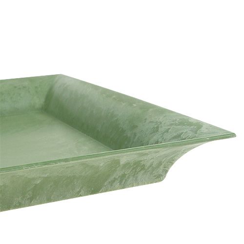Floristik24 Assiette en plastique verte carrée 19,5 x 19,5 cm