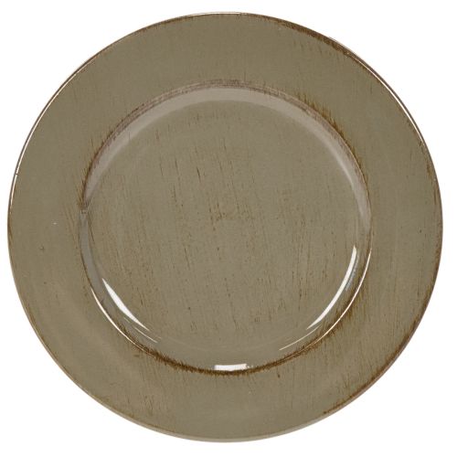 Set de 6 petits plateaux de présentation décoratifs 17 cm - Vert et marron