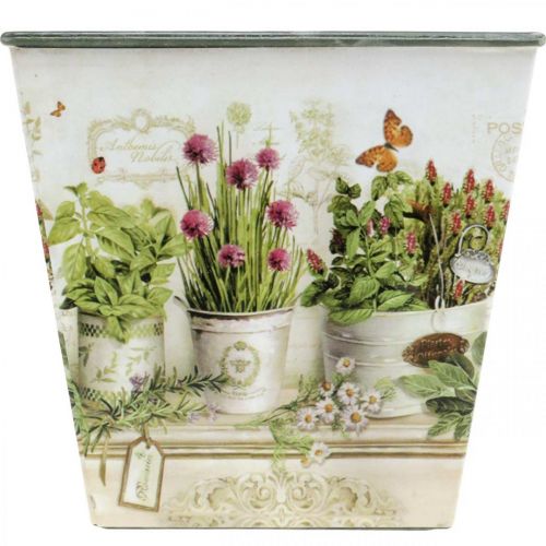 Article Pot à herbes, jardinière avec motif, jardinière H13cm L13,5cm