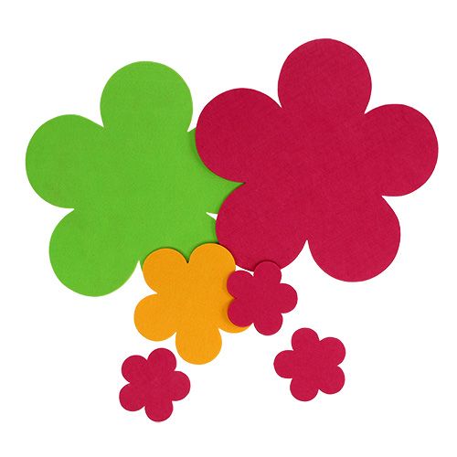 Floristik24 Set de table feutre fleur multicolore 6pcs