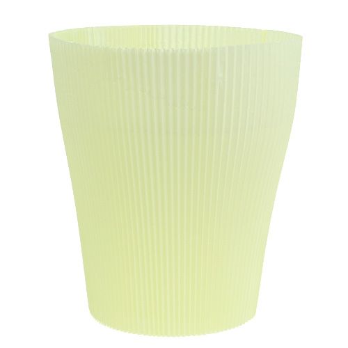 Floristik24 Cache-pots plissés jaunes clair 18,5 cm 100 p.
