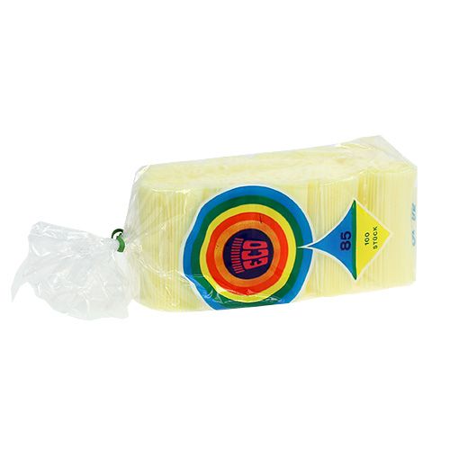 Floristik24 Poignets plissés jaune clair 8,5cm 100p.