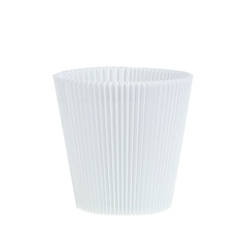 Floristik24 Poignets plissés blanc 10.5cm 100p