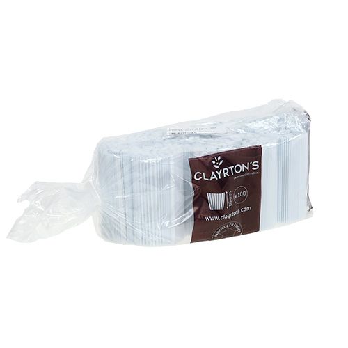 Floristik24 Poignets plissés blanc 8,5cm 100 pièces