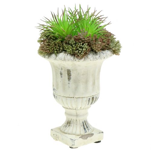 Floristik24 Tasse Crème Coulée Pierre Antique Ø9cm H12cm 2pcs