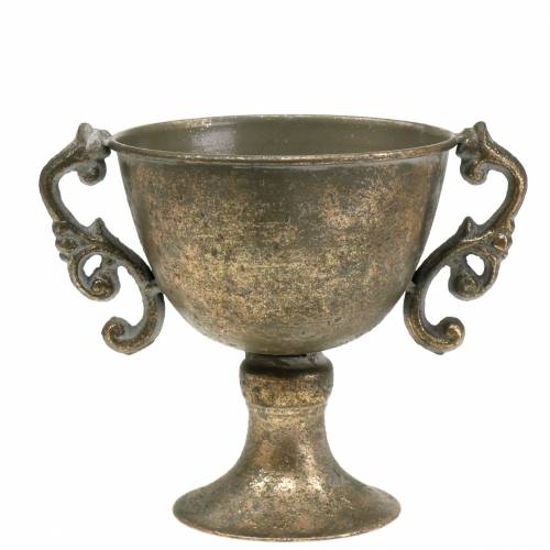 Floristik24 Coupe en métal or antique Ø14cm H16cm