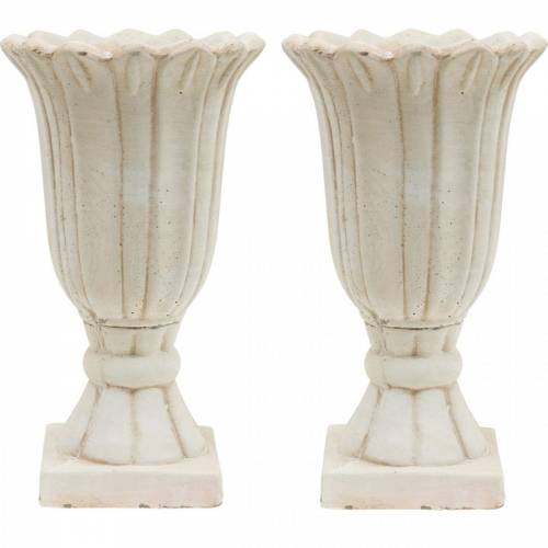 Floristik24 Amphore décorative, gobelet à planter, pot de plantation de tulipes en gobelet Ø12cm H25.5cm 2pcs