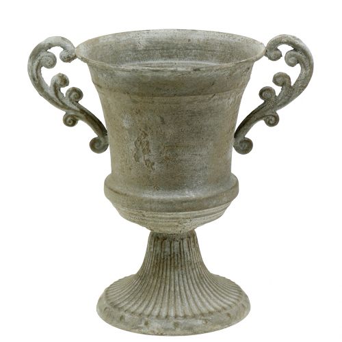 Floristik24 Coupe antique gris Ø16,8cm H24,8cm