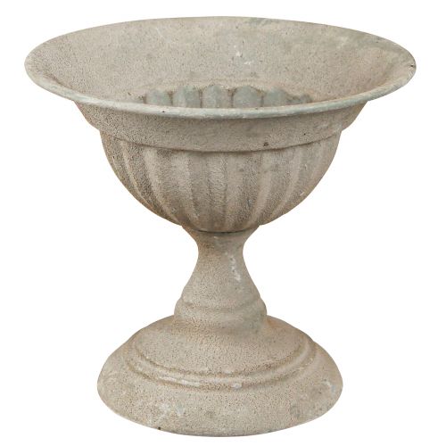 Article Tasse bol avec socle métal gris vintage Ø16cm H14,5cm