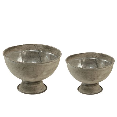 Article Coupe bol trophée décoratif métal gris Ø12,5/15cm lot de 2