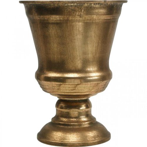 Floristik24 Vase gobelet aspect doré gobelet décoration antique métal Ø14cm H18.5cm