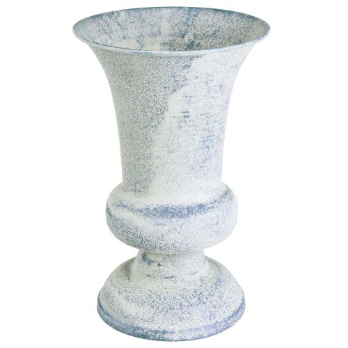 Article Vase Gobelet Calice Design Antique Blanc Bleu Ø16.5cm H24cm