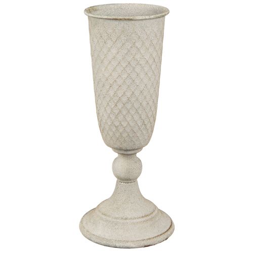 Article Vase coupe en métal gobelet vintage en gris Ø10cm H24cm
