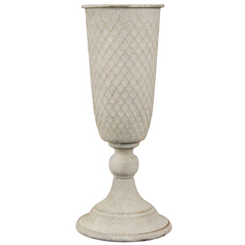 Article Vase coupe en métal gobelet vintage en gris Ø10cm H24cm