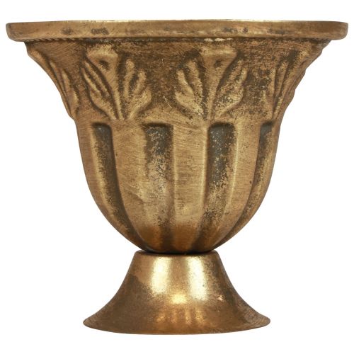 Floristik24 Coupe vase déco coupelle métal doré aspect antique Ø13cm H11,5cm