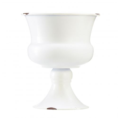 Article Coupe vase coupelle décorative blanc rouille Ø13,5cm H15cm Shabby Chic
