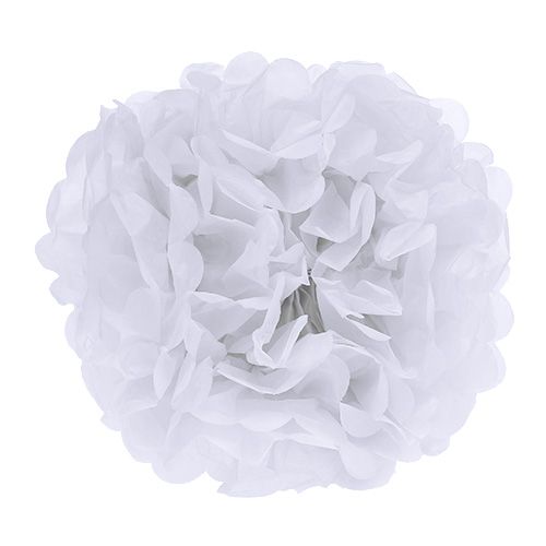 Floristik24 Pom-pom de papier Blanc Ø30cm 5pcs