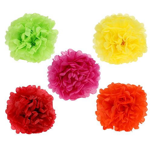 Floristik24 Pom-pom de papier Ø30cm Assort. 5pcs