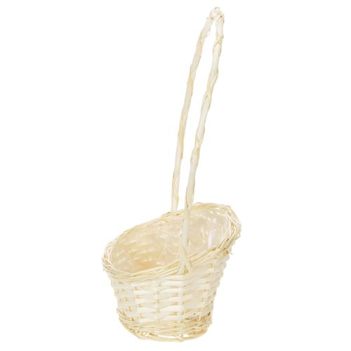 Panier déco naturel avec anse 27 cm x 18 cm H43 cm | Floristik24.fr
