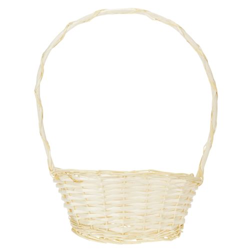 Panier déco naturel avec anse 27 cm x 18 cm H43 cm | Floristik24.fr
