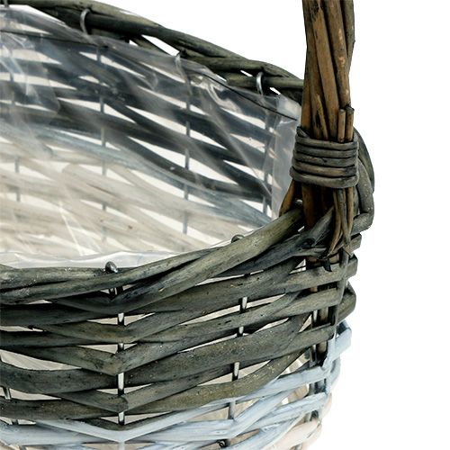 Floristik24 Panier à présents avec poignée, lot de 4, gris-blanc
