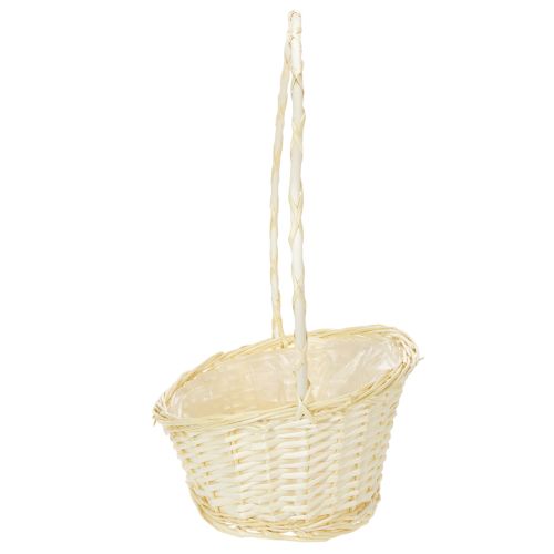 Panier de présentation en bois clair avec anse, dimensions 38 x 27 cm | Floristik24.fr