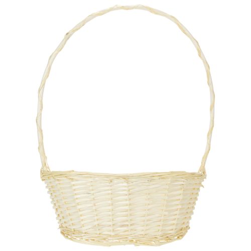Panier de présentation en bois clair avec anse, dimensions 38 x 27 cm | Floristik24.fr