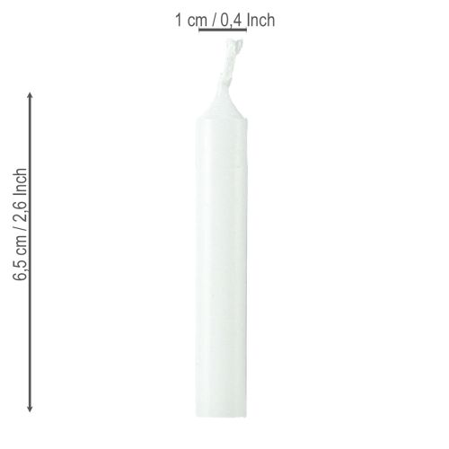 Article Bougies poupée 10 mm Bougies Wiedemann blanches 65/10 50 pièces