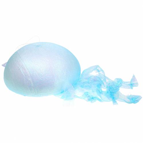 Floristik24 Méduse décorative à suspendre bleu chatoyant avec lumière LED Ø26 H65cm